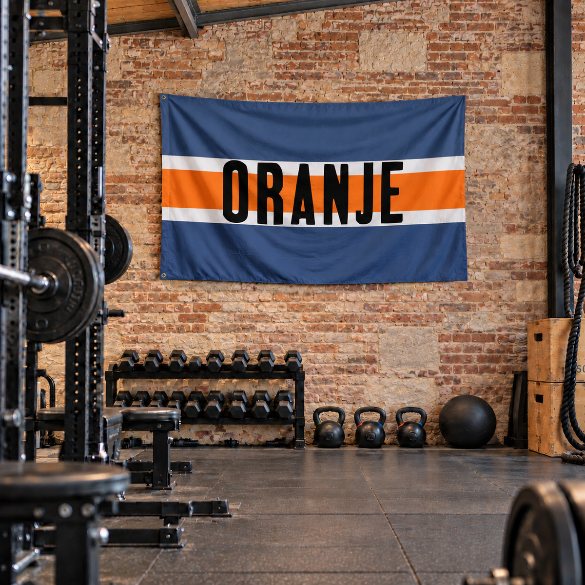 Vlag geïnspireerd op de armbanden van het Nederlandse verzet (Driekleurige variant)